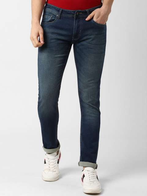 

Peter England Casuals Men Navy Blue Skinny Fit Mid-Rise Clean Look Stretchable Jeans