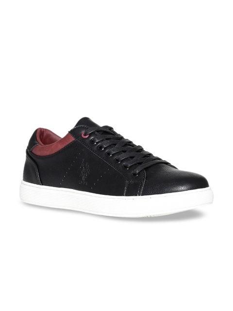 

U.S. Polo Assn. Men Black & Brown Colourblocked Sneakers
