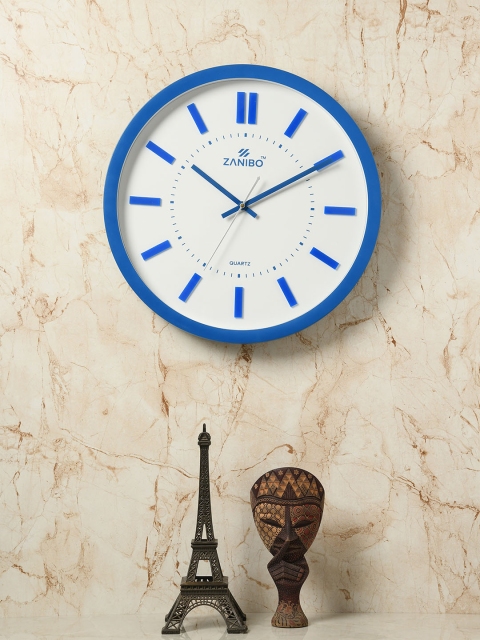 

ZANIBO White 37cm Round Solid Analogue Wall Clock