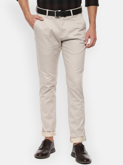 

Van Heusen Sport Men Beige Slim Fit Printed Chinos