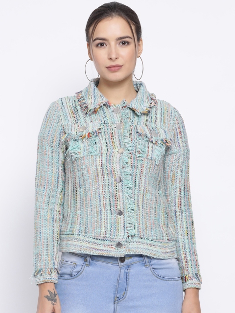 

Oxolloxo Women Multicoloured Self Design Tailored Jacket, Multi