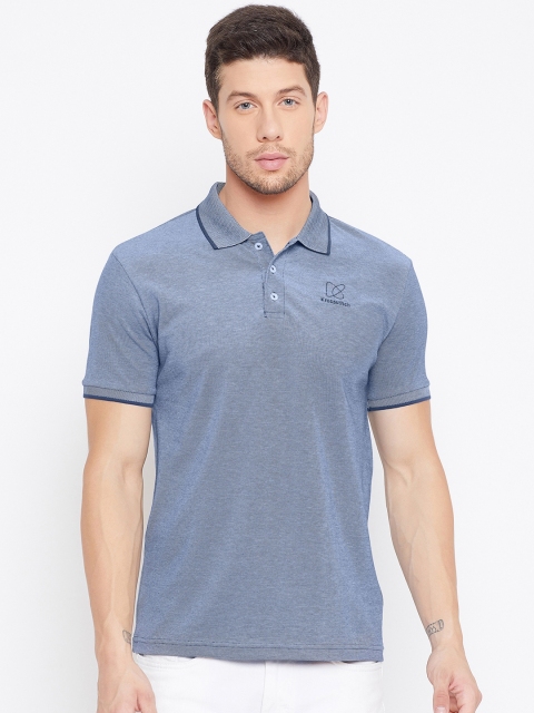

KROSSSTITCH Men Navy Blue Solid Polo Collar T-shirt