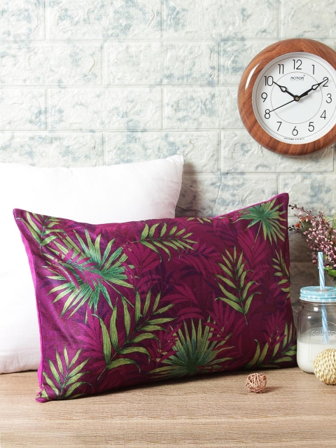 

India Circus by Krsnaa Mehta Violet & Green Rectangle Cushion Cover