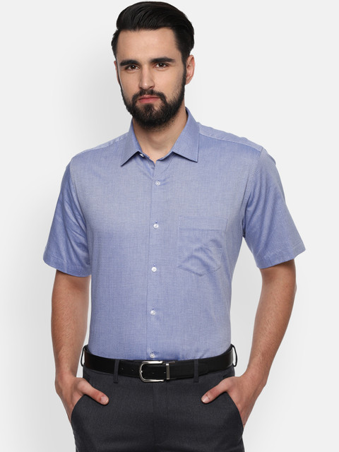 

Van Heusen Men Blue Loose Fit Self Design Formal Shirt
