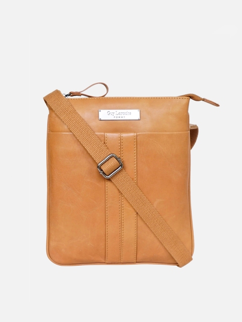 

Justanned Men Tan Brown Solid Leather Messenger Bag