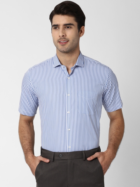 

Peter England Men Blue Regular Fit Striped Formal Shirt