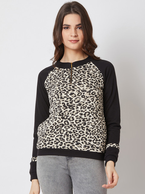 

Nun Women Black & Beige Printed Sweatshirt