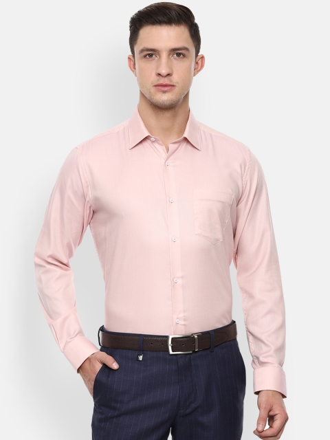 

Van Heusen Men Peach-Coloured Regular Fit Solid Formal Shirt