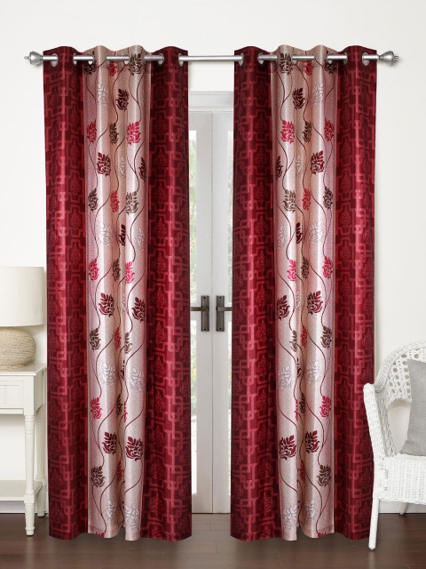 

Home Sizzler Maroon Set of 2 Long Door Curtains