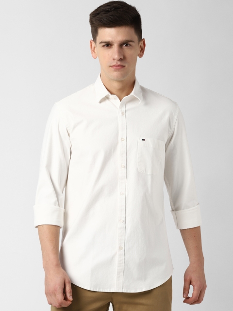 

Peter England Casuals Men White Slim Fit Solid Casual Shirt