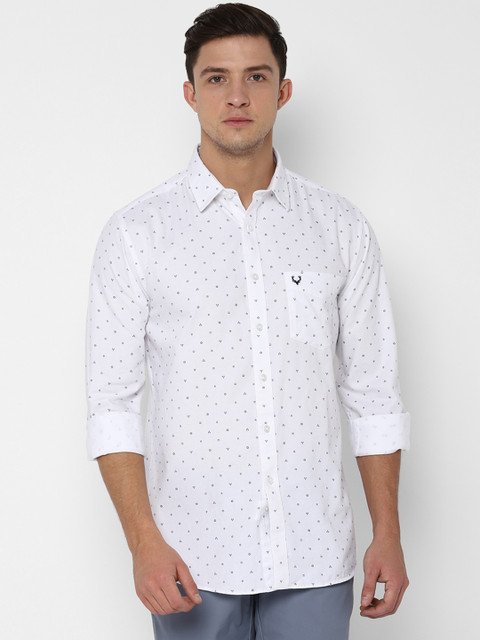 

Allen Solly Men White Slim Fit Printed Semiformal Shirt