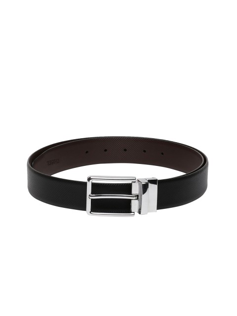 

CRUSSET Men Black & Brown Solid Leather Reversible Belt