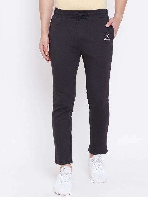 

KROSSSTITCH Men Black Self-Design Slim-Fit Track Pants