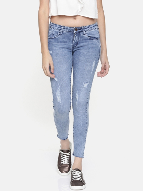 

ZHEIA Women Blue Skinny Fit Mid-Rise Mildly Distressed Jeans