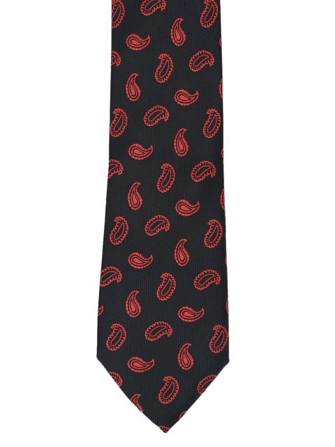 

Calvadoss Black & Red Woven Design Broad Tie