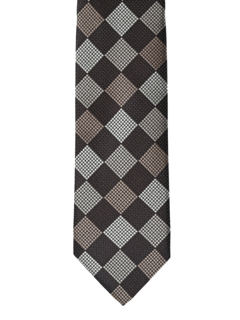 

Calvadoss Brown & Off-White Checked Broad Tie