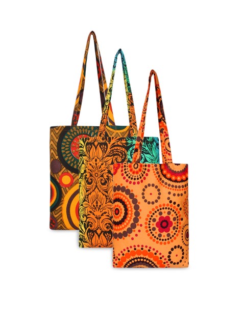 

Anekaant Pack of 3 Printed Eco-Friendly Tote Bag, Multi