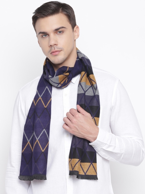 

Tossido Men Navy-Blue & Grey printed Muffler