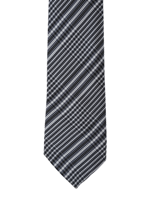 

Calvadoss Black & White Woven Design Broad Tie