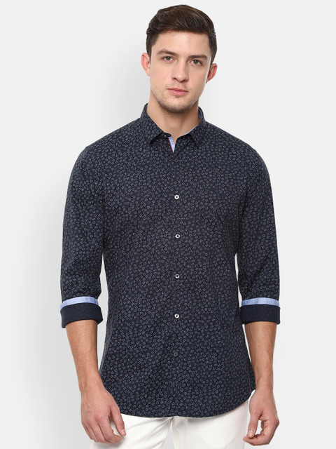 

Van Heusen Sport Men Navy Blue & White Slim Fit Printed Semiformal Shirt