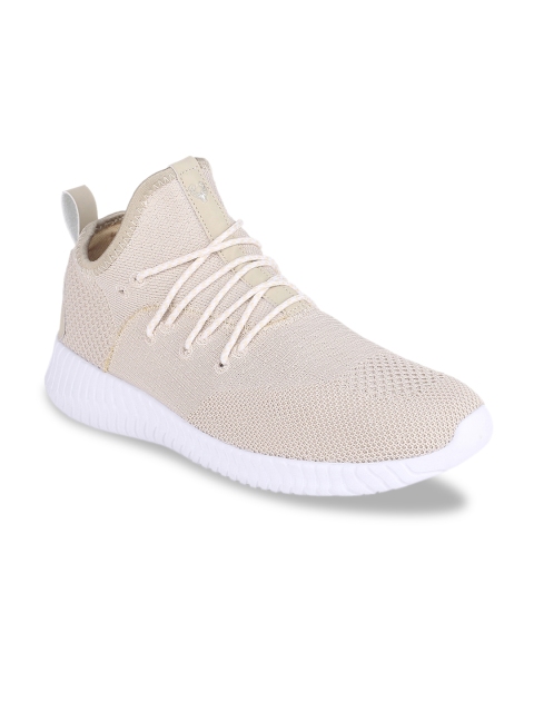 

Allen Solly Men Beige Woven Design Synthetic Leather Mid-Top Sneakers