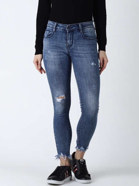 

Deal Jeans Women Blue Slim Fit Mid-Rise Mildly Distressed Stretchable Jeans