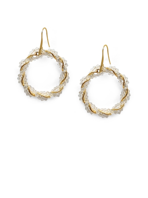 

Foxy Sperks Gold-Toned & Silver-Plated Circular Drop Earrings