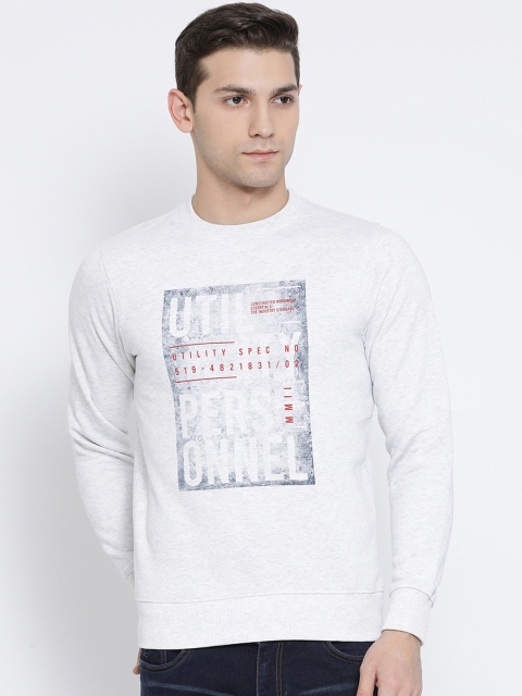 Richlook Men Off-White Printed Sweatshirt
