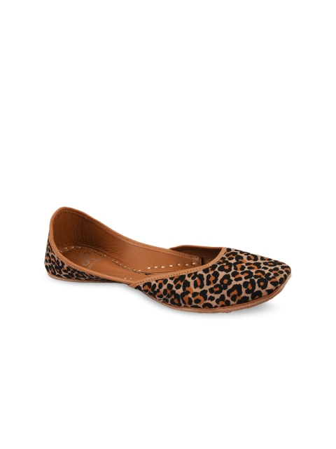 

Jutti Express Women Brown Printed Leather Mojaris