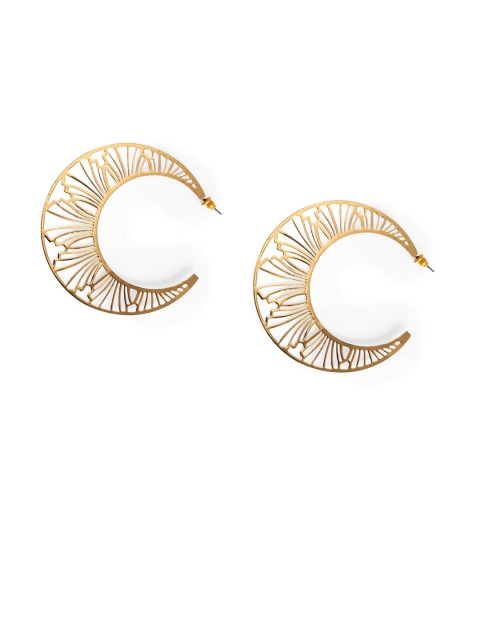 

Foxy Sperks Gold-Plated Crescent Shaped Half Hoop Earrings