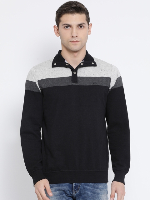 

Richlook Men Black & Grey Colourblocked Sweatshirt