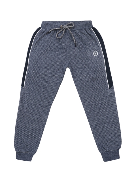 

Lil Tomatoes Boys Navy Blue Self-Design Pure Cotton Track Pants