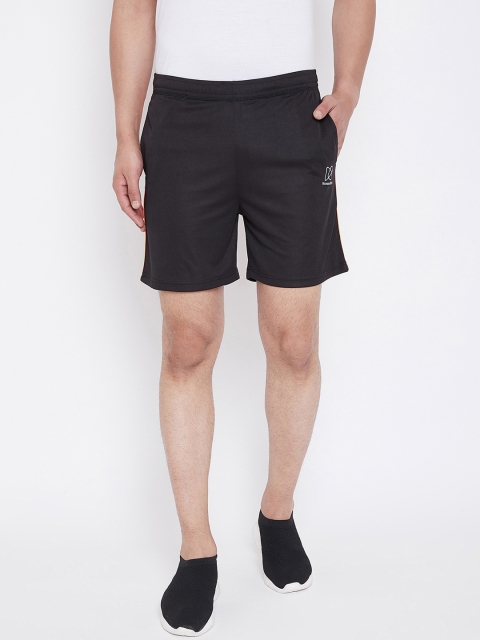 

KROSSSTITCH Men Black Solid Regular Fit Sports Shorts