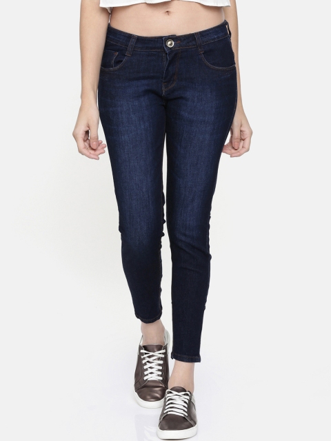 

ZHEIA Women Blue Skinny Fit Mid-Rise Clean Look Cropped Jeans