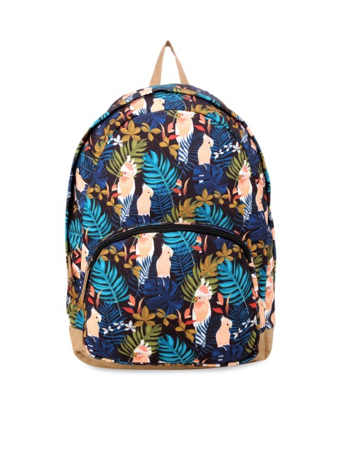

FUKURO Women Blue & Peach-Coloured Backpack