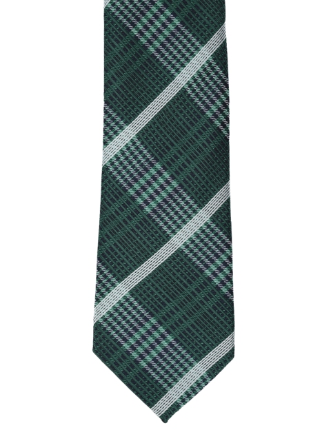 

Calvadoss Green & White Checked Broad Tie