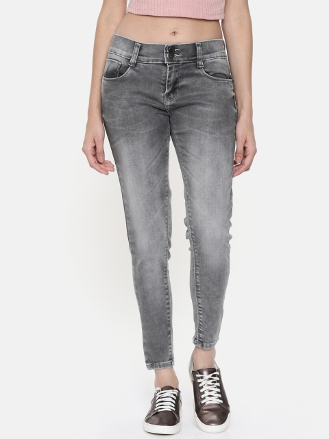 

ZHEIA Women Grey Skinny Fit Mid-Rise Clean Look Jeans
