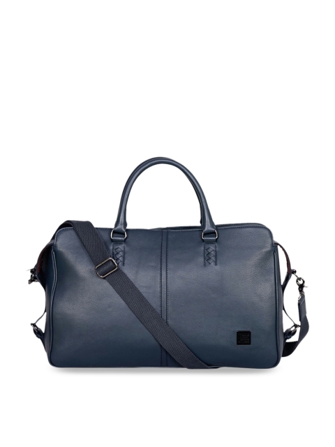 

Justanned Men Navy Blue Textured Duffel Bag