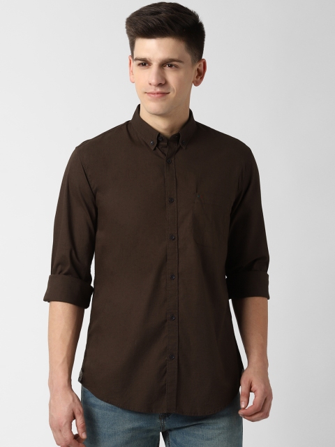 

Peter England Casuals Men Brown Slim Fit Solid Casual Shirt