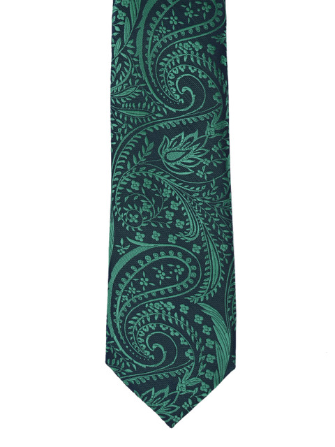 

Calvadoss Green Woven Design Broad Tie