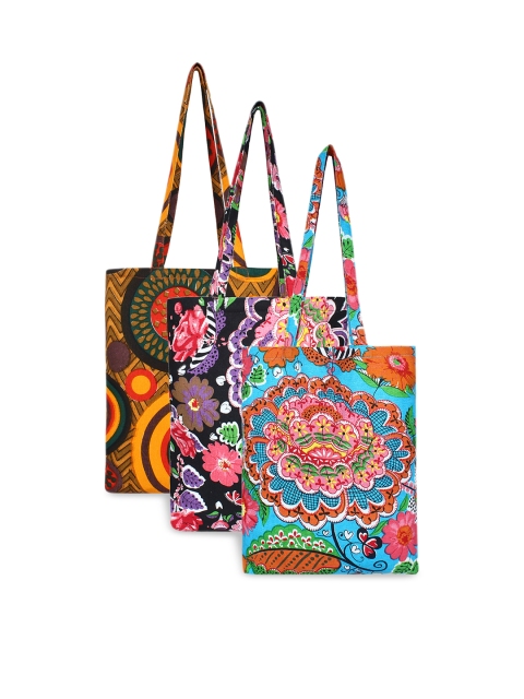 

Anekaant Pack of 3 Printed Eco-Friendly Tote Bag, Multi