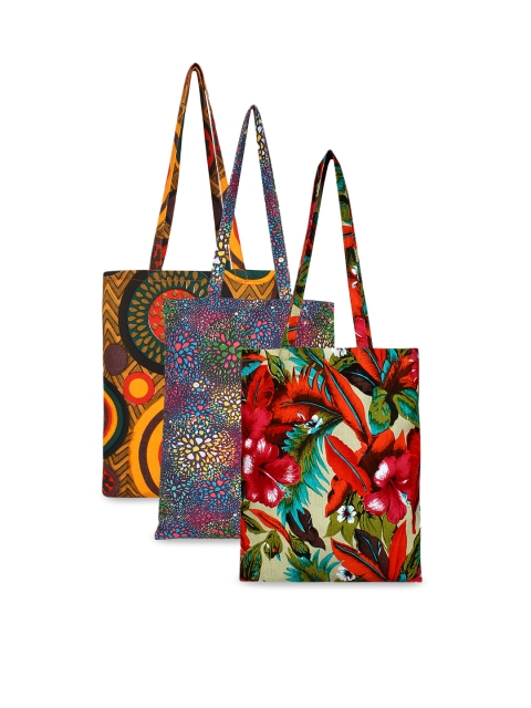 

Anekaant Pack of 3 Printed Eco-Friendly Tote Bag, Multi