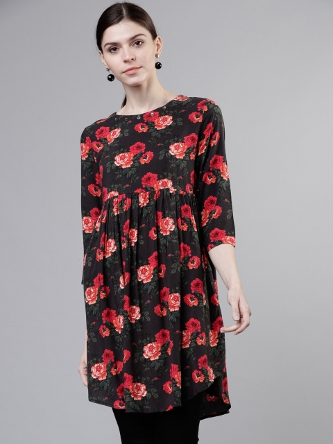 

Vishudh Black & Red Printed Tunic