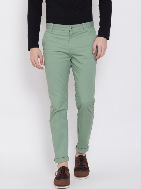 

KROSSSTITCH Men Green Slim Fit Solid Chinos