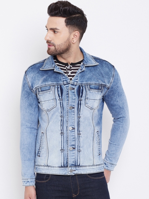 

KROSSSTITCH Men Blue Solid Lightweight Denim Jacket