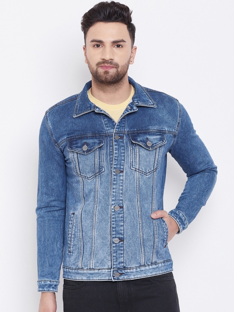 

KROSSSTITCH Men Blue Solid Lightweight Denim Jacket