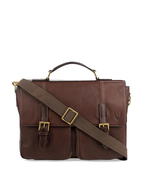 

Hidesign Men Brown Solid Leather Laptop Bag