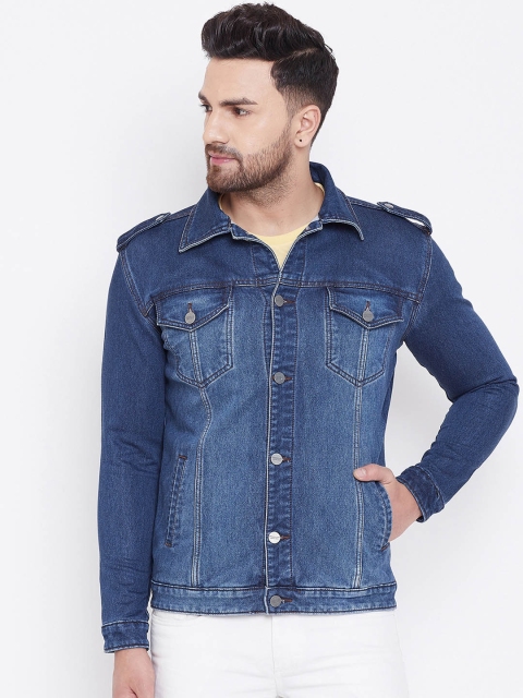 

KROSSSTITCH Men Blue Solid Lightweight Denim Jacket