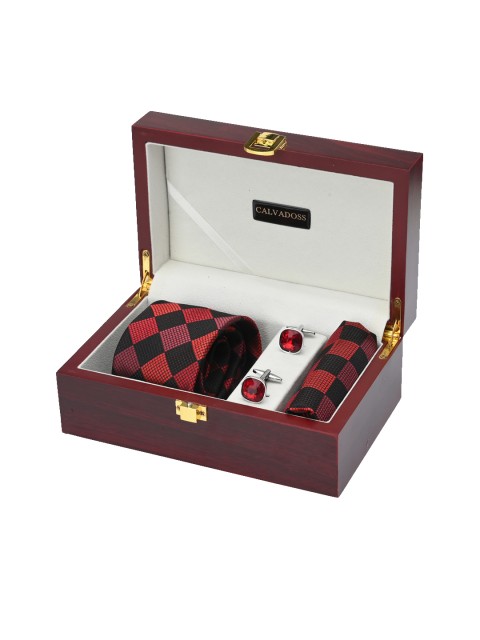

Calvadoss Men Red & Black Accessory Gift Set