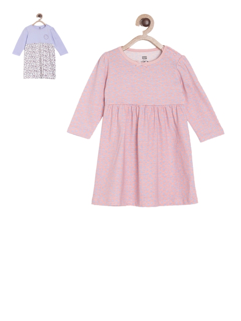 

MINI KLUB Girls Pink & Blue Pack of 2 Fit and Flare Dress